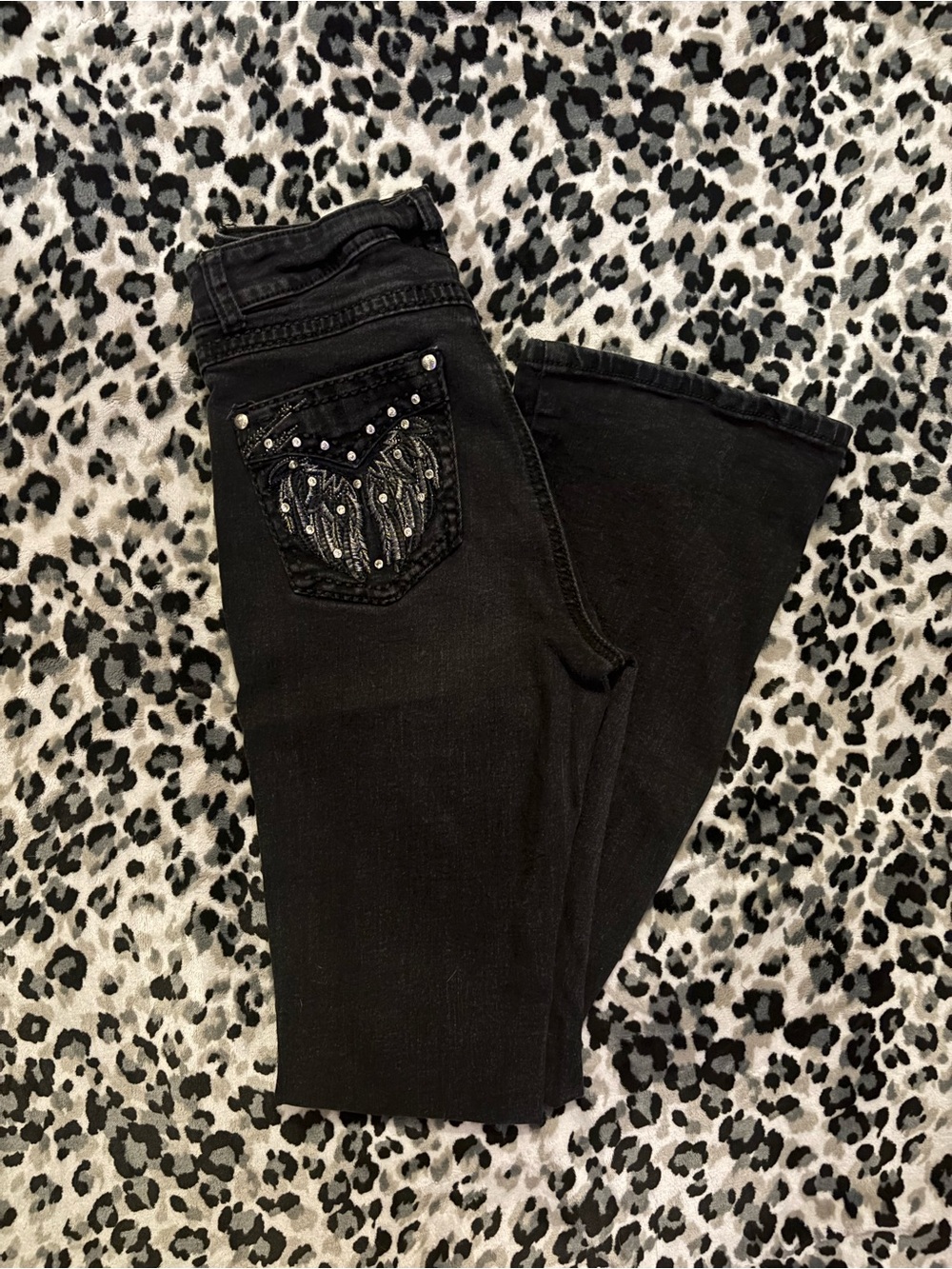 Embroidered Black Jeans